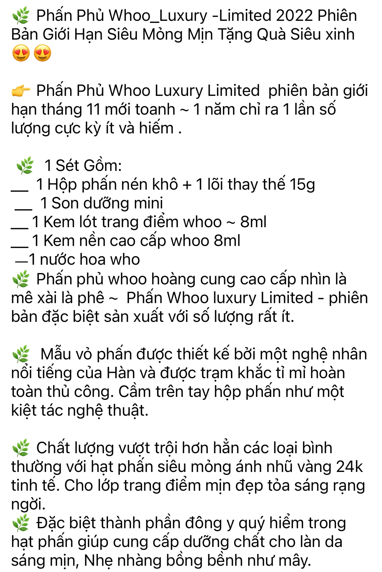 Phan Phu Whoo Luxury- Limited