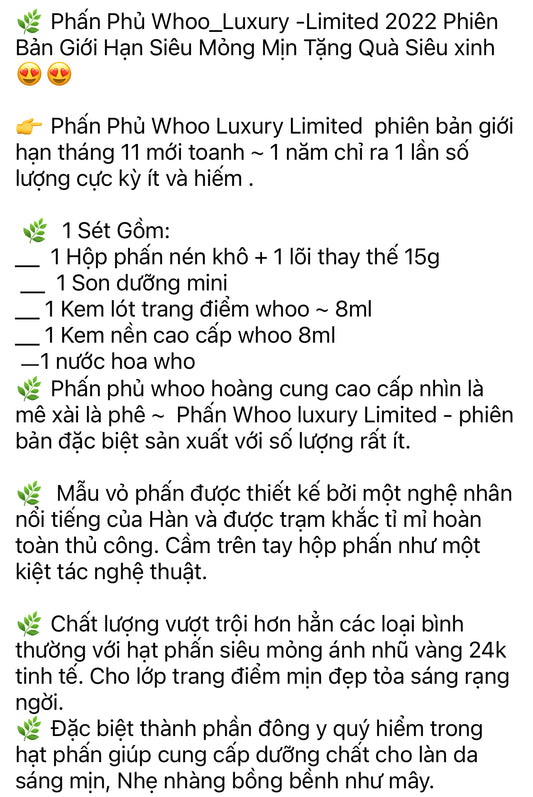 Phan Phu Whoo Luxury- Limited