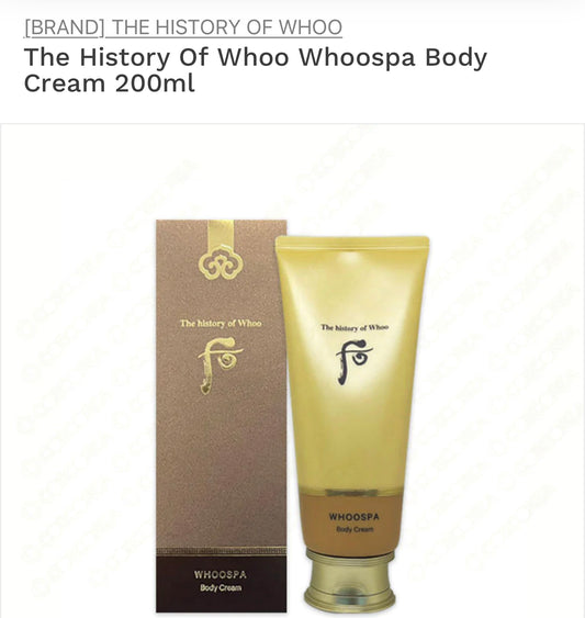 The History of whoo whoospa Body Cream