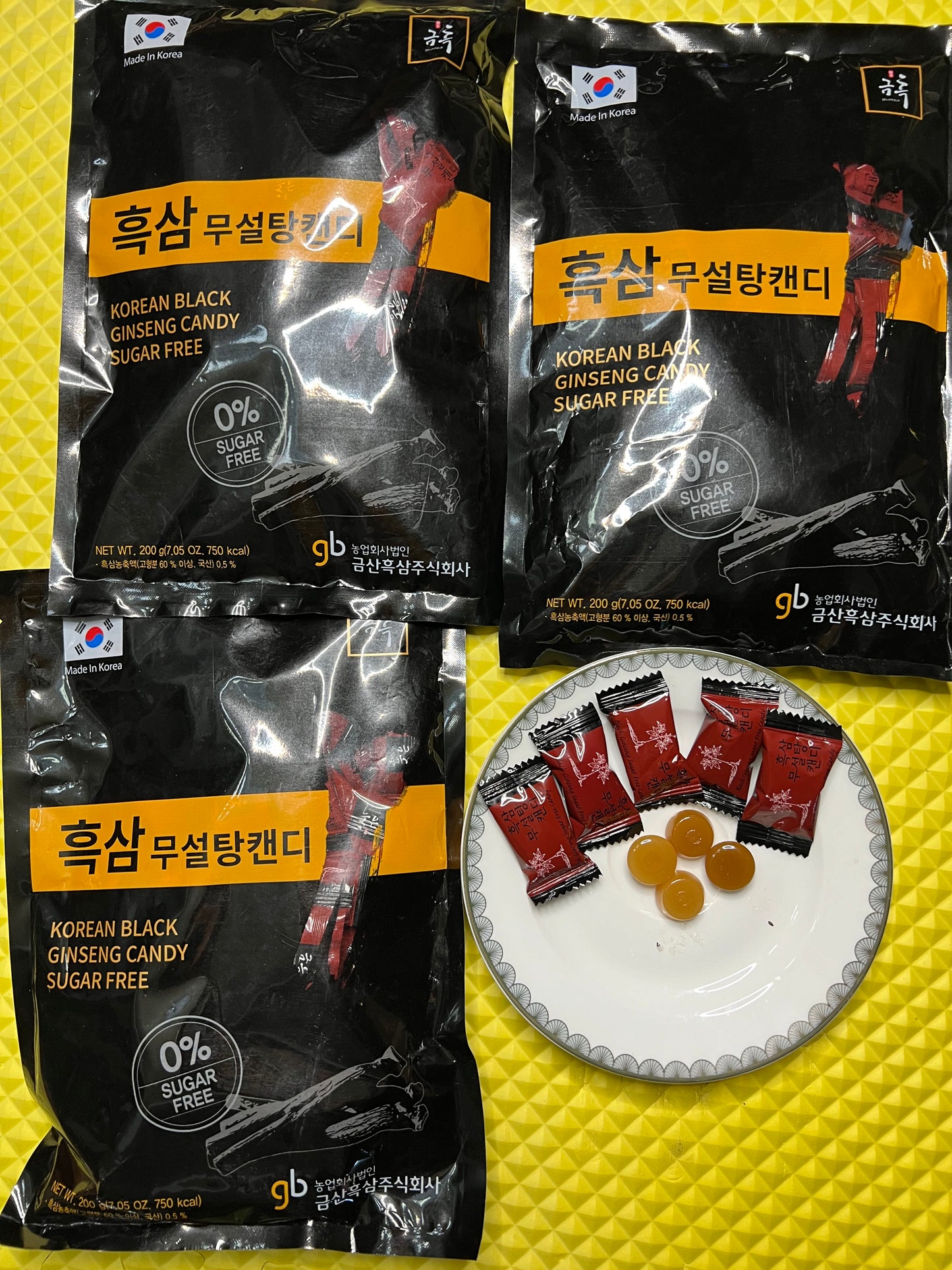 KOREAM BLACK GINSENG SUGAR FREE CANDY(200gx4 bag)